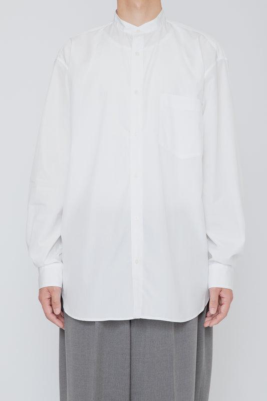 BAND COLLAR SHIRT / WHITE