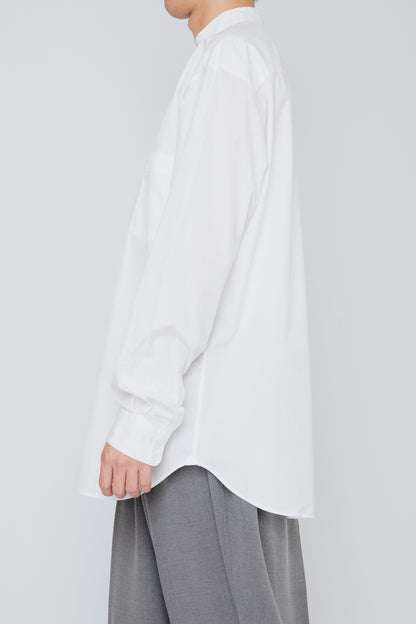BAND COLLAR SHIRT / WHITE