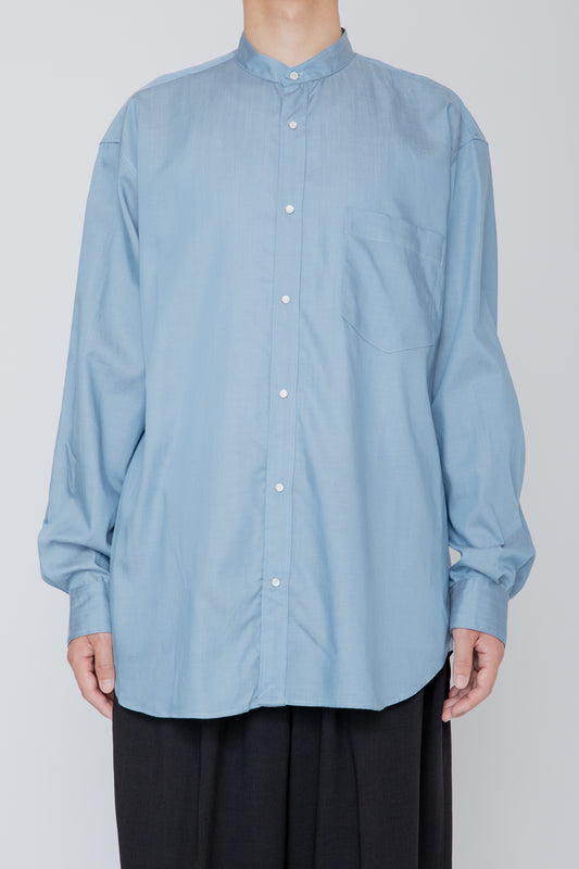 BAND COLLAR SHIRT / LIGHT INDIGO