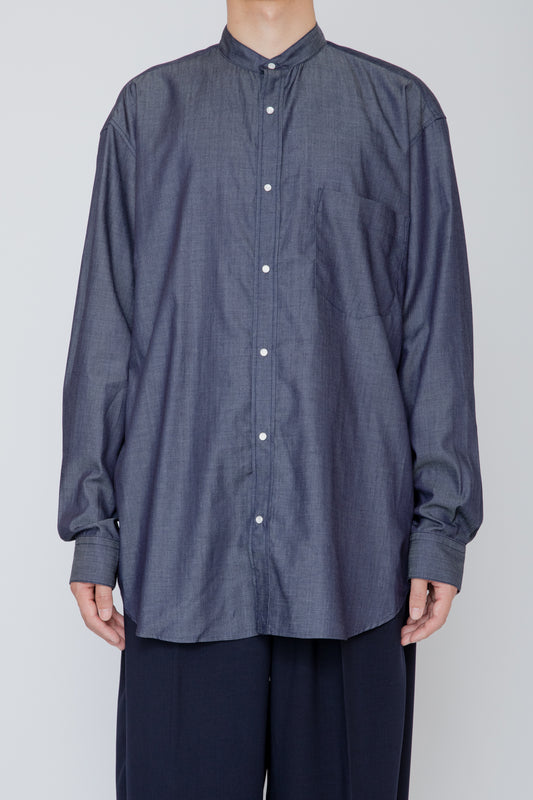 BAND COLLAR SHIRT / INDIGO