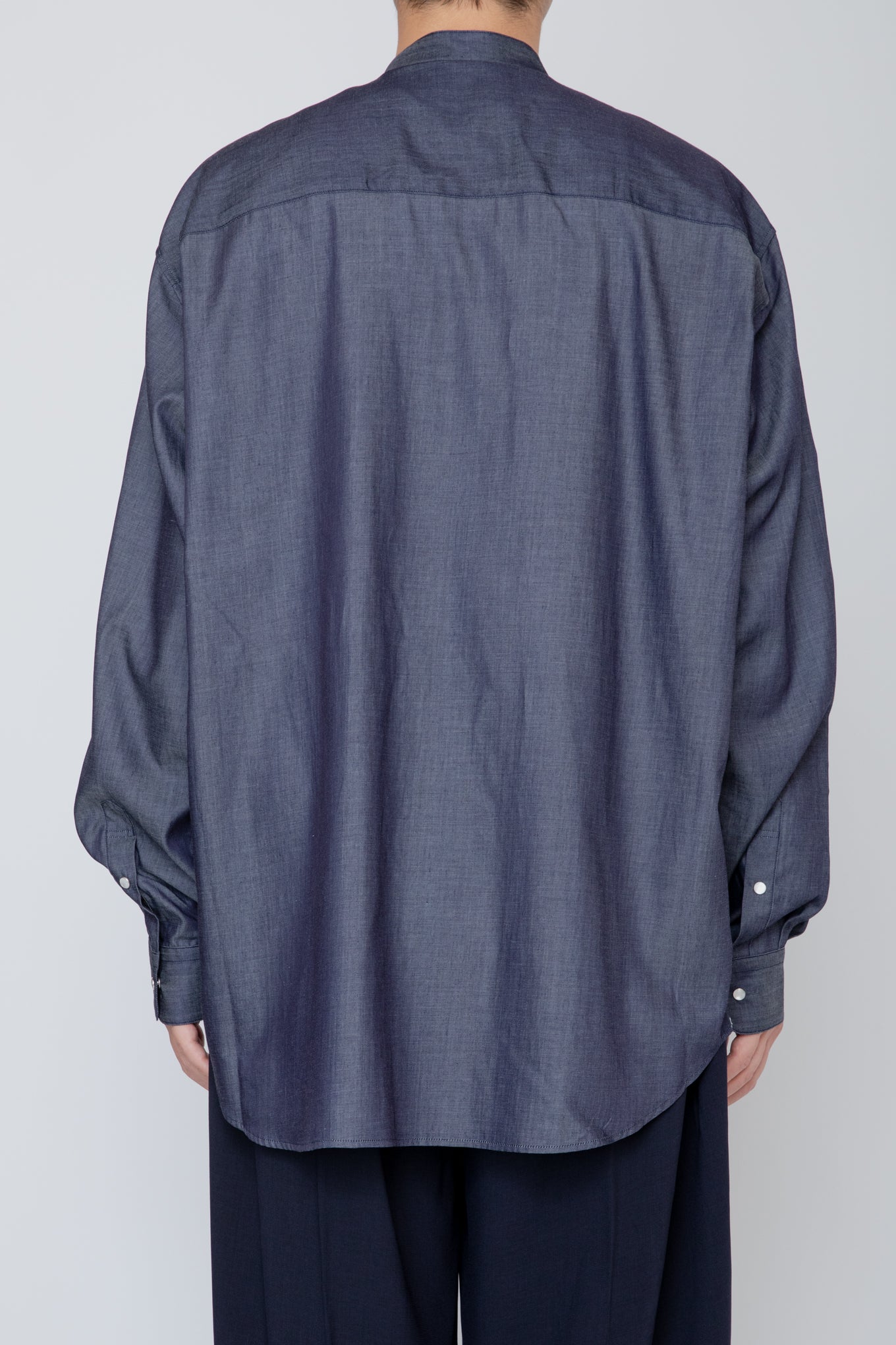 BAND COLLAR SHIRT / INDIGO