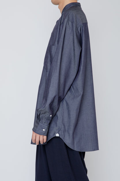 BAND COLLAR SHIRT / INDIGO