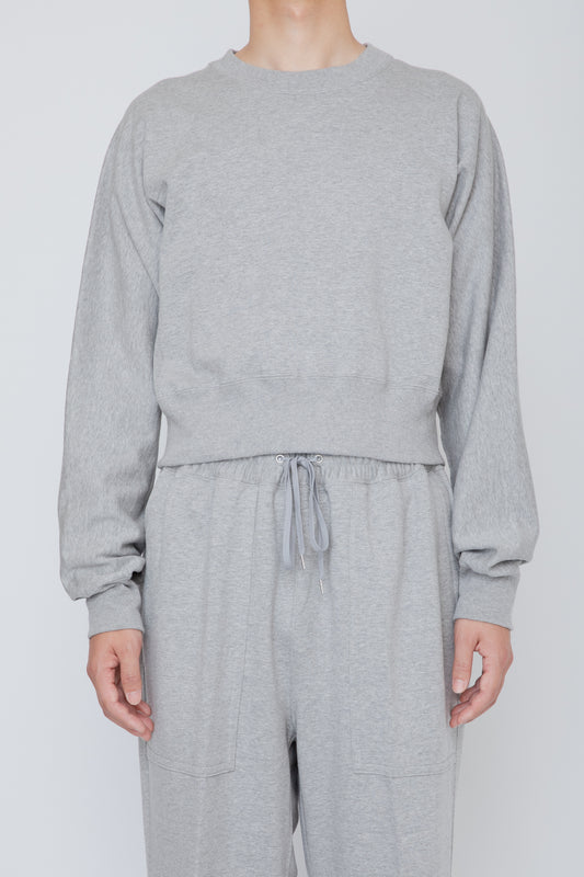 ONE-SIDE KIMONO SLEEVE SWEATSHIRT_TIGHT FIT /  TOP GRAY