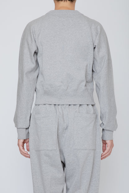 ONE-SIDE KIMONO SLEEVE SWEATSHIRT_TIGHT FIT /  TOP GRAY