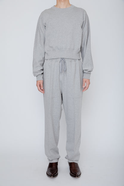 ONE-SIDE KIMONO SLEEVE SWEATSHIRT_TIGHT FIT /  TOP GRAY