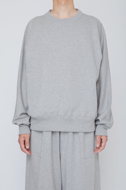 ONE-SIDE KIMONO SLEEVE SWEATSHIRT_LOOSE FIT /  TOP GRAY