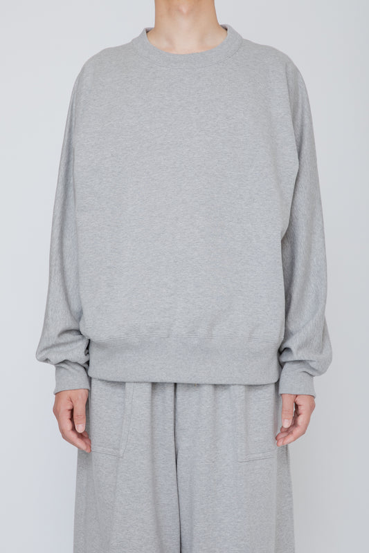ONE-SIDE KIMONO SLEEVE SWEATSHIRT_LOOSE FIT /  TOP GRAY