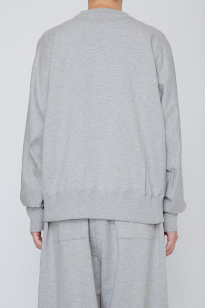 ONE-SIDE KIMONO SLEEVE SWEATSHIRT_LOOSE FIT /  TOP GRAY