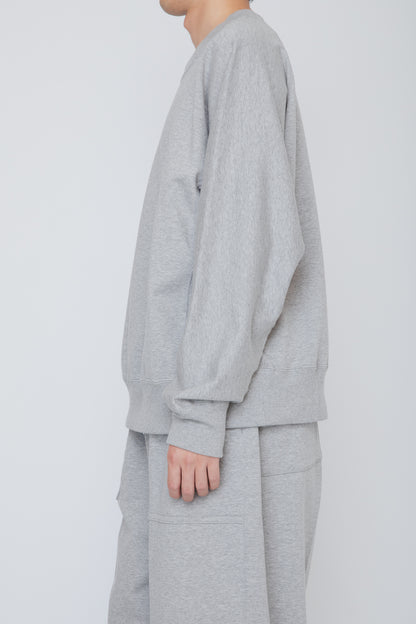 ONE-SIDE KIMONO SLEEVE SWEATSHIRT_LOOSE FIT /  TOP GRAY