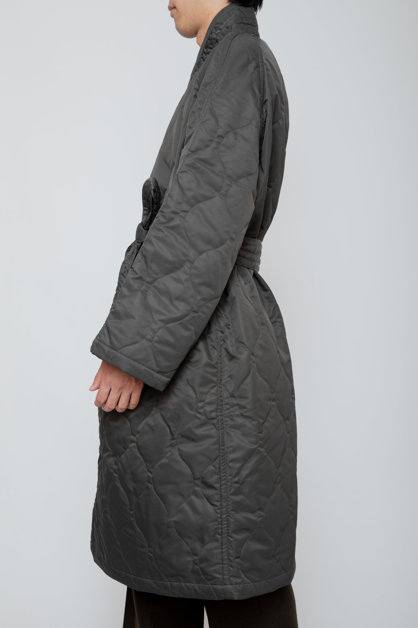 ORIENTAL WRAP COAT / CHARCOAL