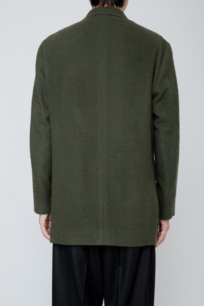 NAPPING WOOL SHORT COAT / OLIVE GREEN