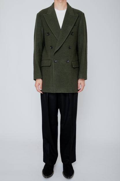 NAPPING WOOL SHORT COAT / OLIVE GREEN