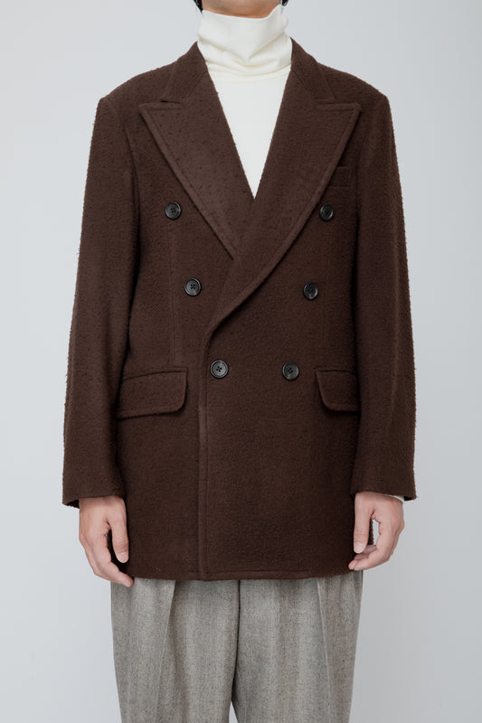 NAPPING WOOL SHORT COAT / BROWN