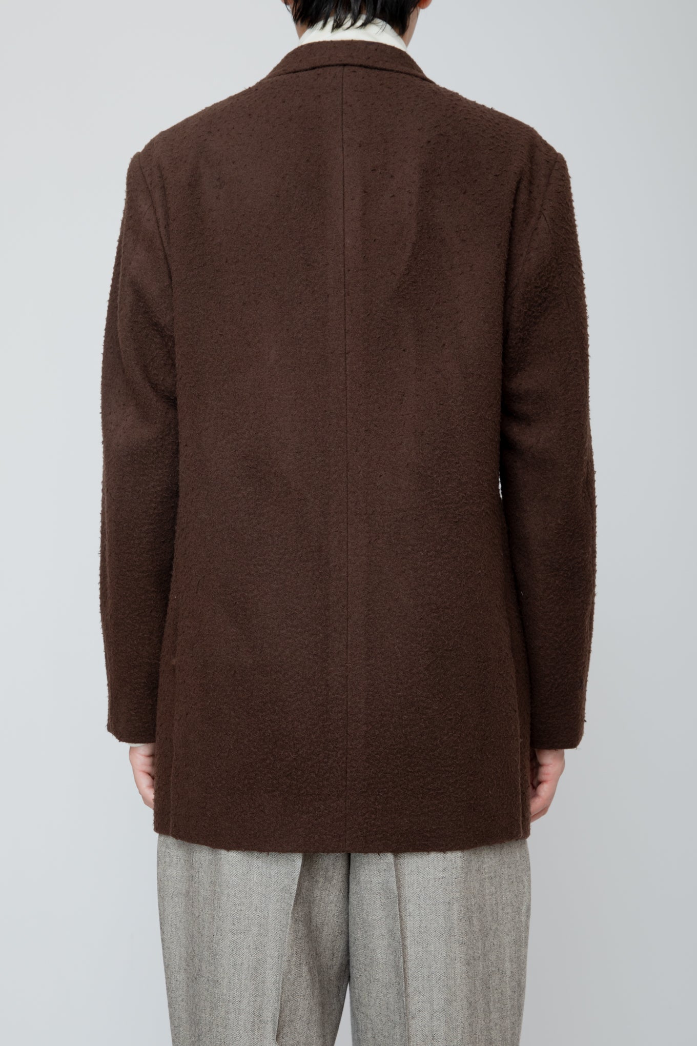 NAPPING WOOL SHORT COAT / BROWN