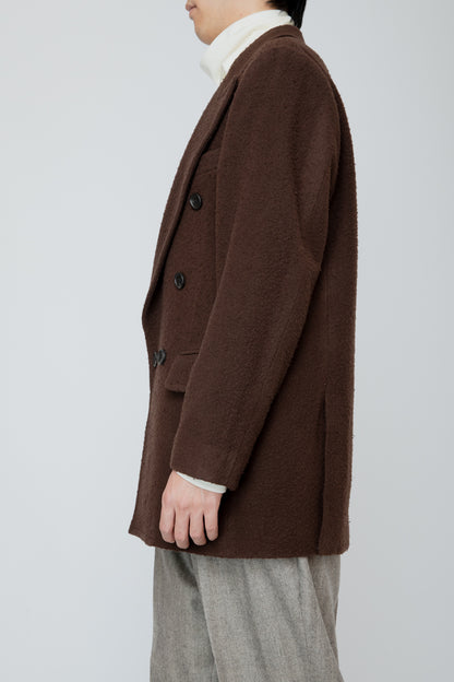 NAPPING WOOL SHORT COAT / BROWN