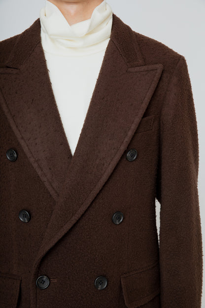 NAPPING WOOL SHORT COAT / BROWN