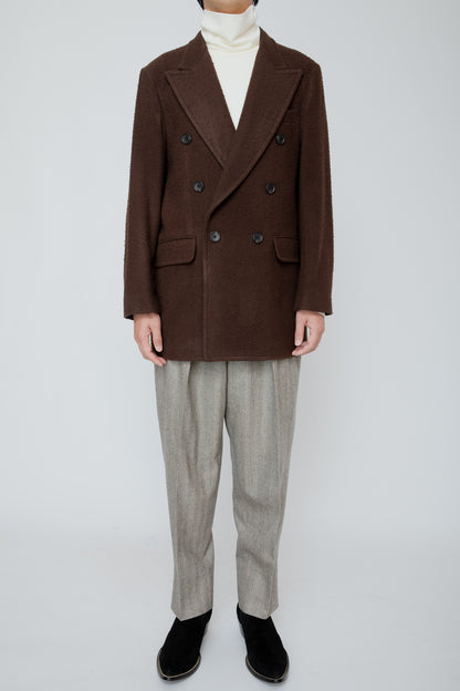NAPPING WOOL SHORT COAT / BROWN