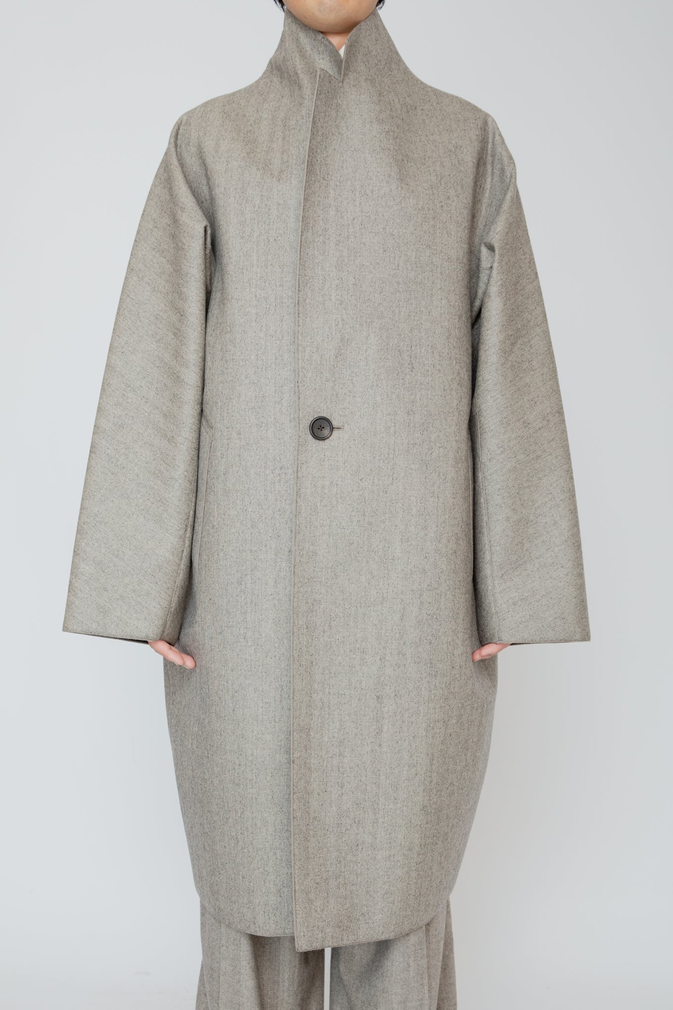 COCOON COAT / HERRINGBONE