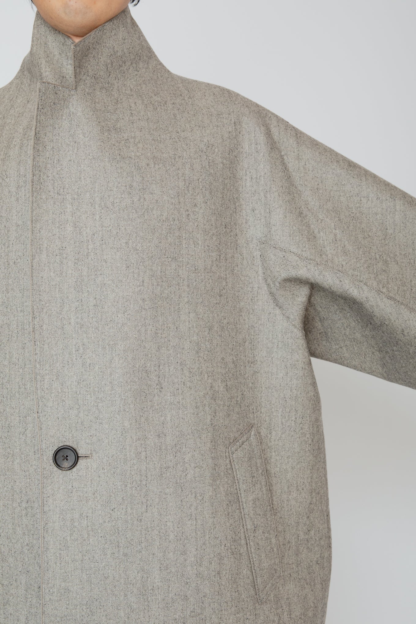 COCOON COAT / HERRINGBONE