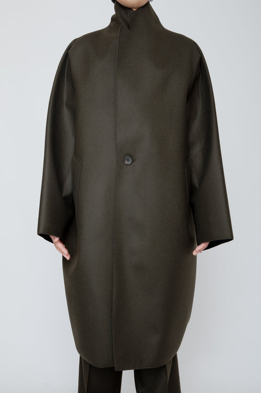 COCOON COAT / DARK OLIVE