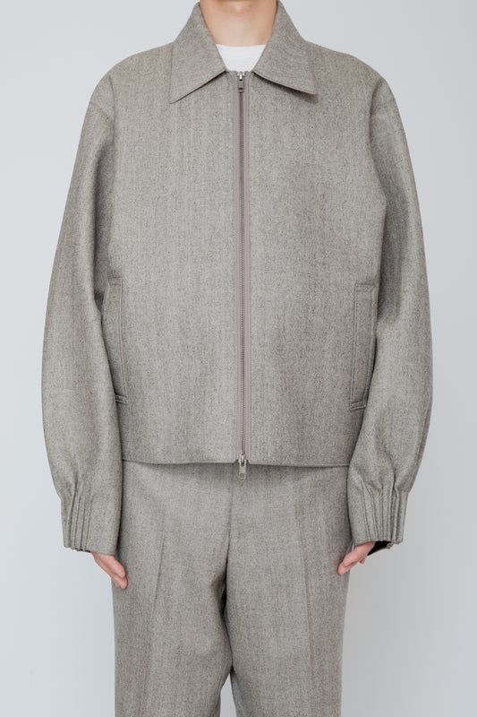 BUMPY GATHERED JACKET / HERRINGBONE