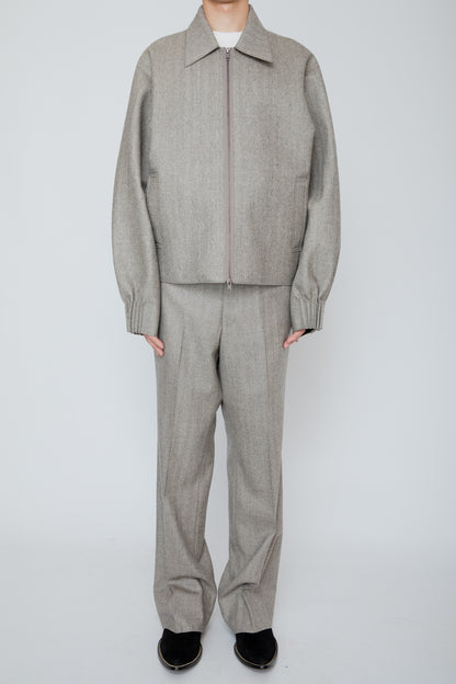 BUMPY GATHERED JACKET / HERRINGBONE