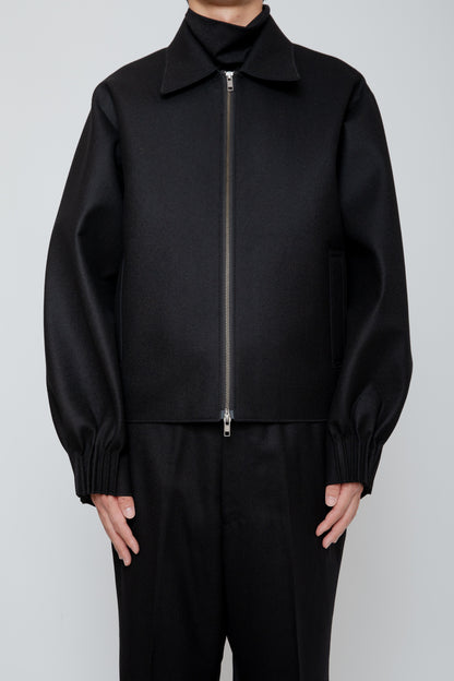 BUMPY GATHERED JACKET / BLACK