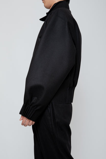 BUMPY GATHERED JACKET / BLACK