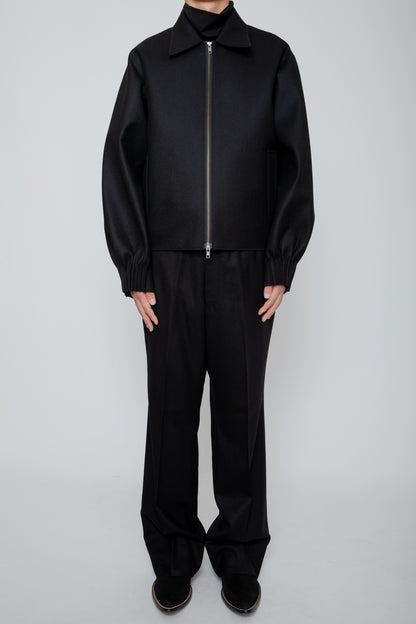 BUMPY GATHERED JACKET / BLACK