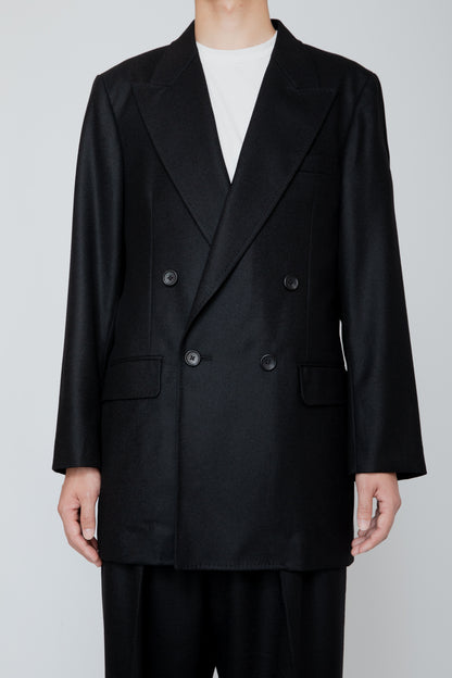 DOUBLE BREASTED LONG JACKET / BLACK