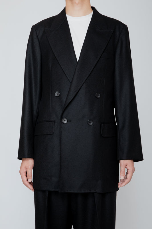 DOUBLE BREASTED LONG JACKET / BLACK