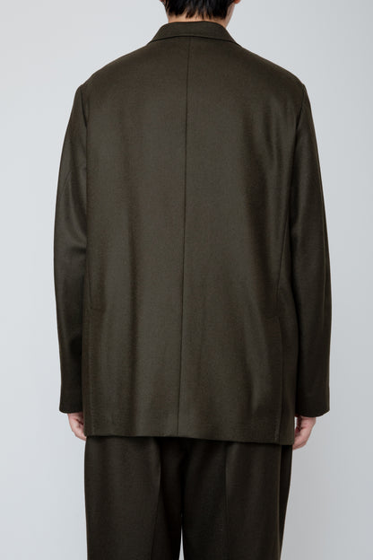 SINGLE BREASTED JACKET / DARK OLIVE