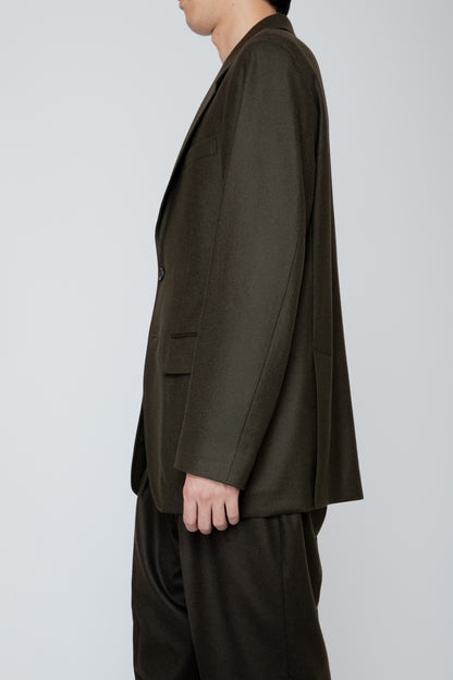SINGLE BREASTED JACKET / DARK OLIVE