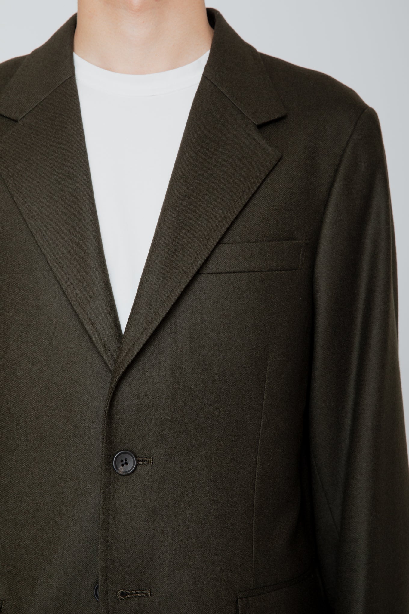 SINGLE BREASTED JACKET / DARK OLIVE