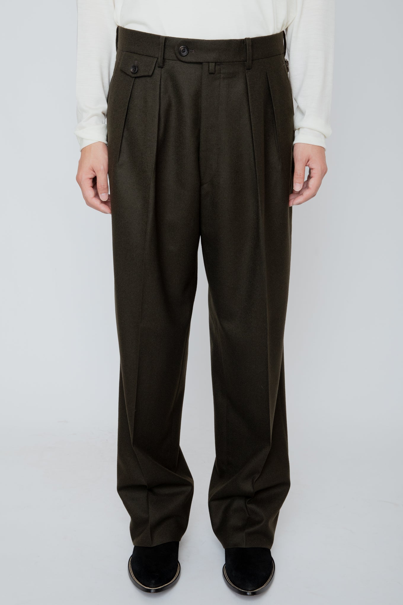WIDE TROUSERS / DARK OLIVE