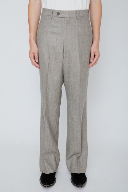 SEMI FLARED TROUSERS / HERRINGBONE