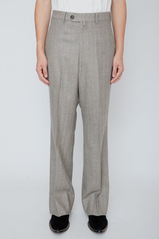 SEMI FLARED TROUSERS / HERRINGBONE
