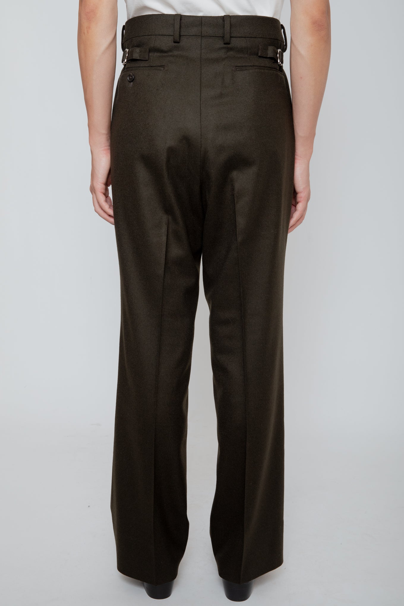 SEMI FLARED TROUSERS / DARK OLIVE