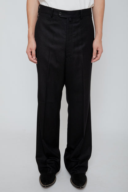 SEMI FLARED TROUSERS / BLACK