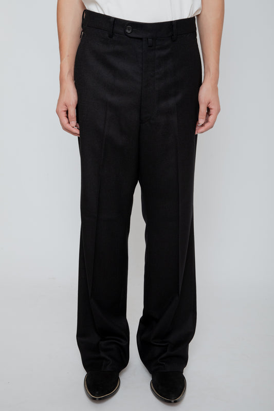 SEMI FLARED TROUSERS / BLACK