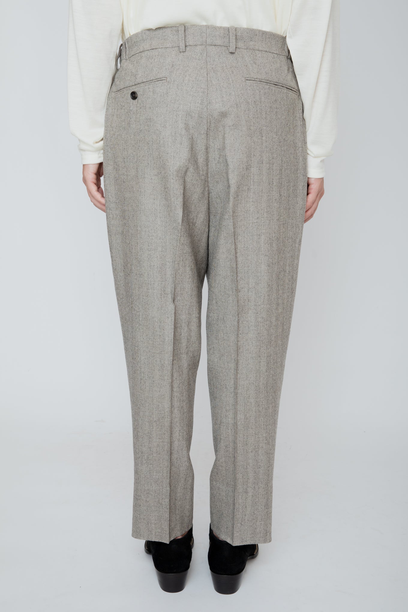 SHIRRING TROUSERS / HERRINGBONE