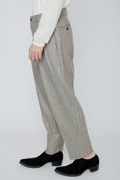 SHIRRING TROUSERS / HERRINGBONE