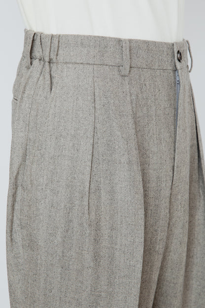 SHIRRING TROUSERS / HERRINGBONE