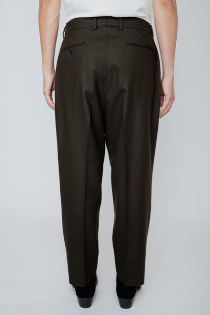 SHIRRING TROUSERS / DARK OLIVE