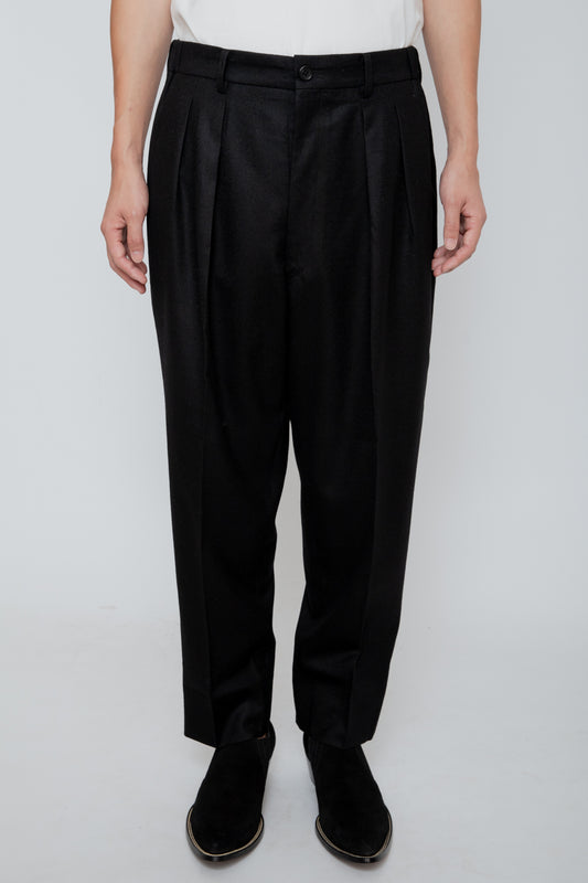 SHIRRING TROUSERS / BLACK