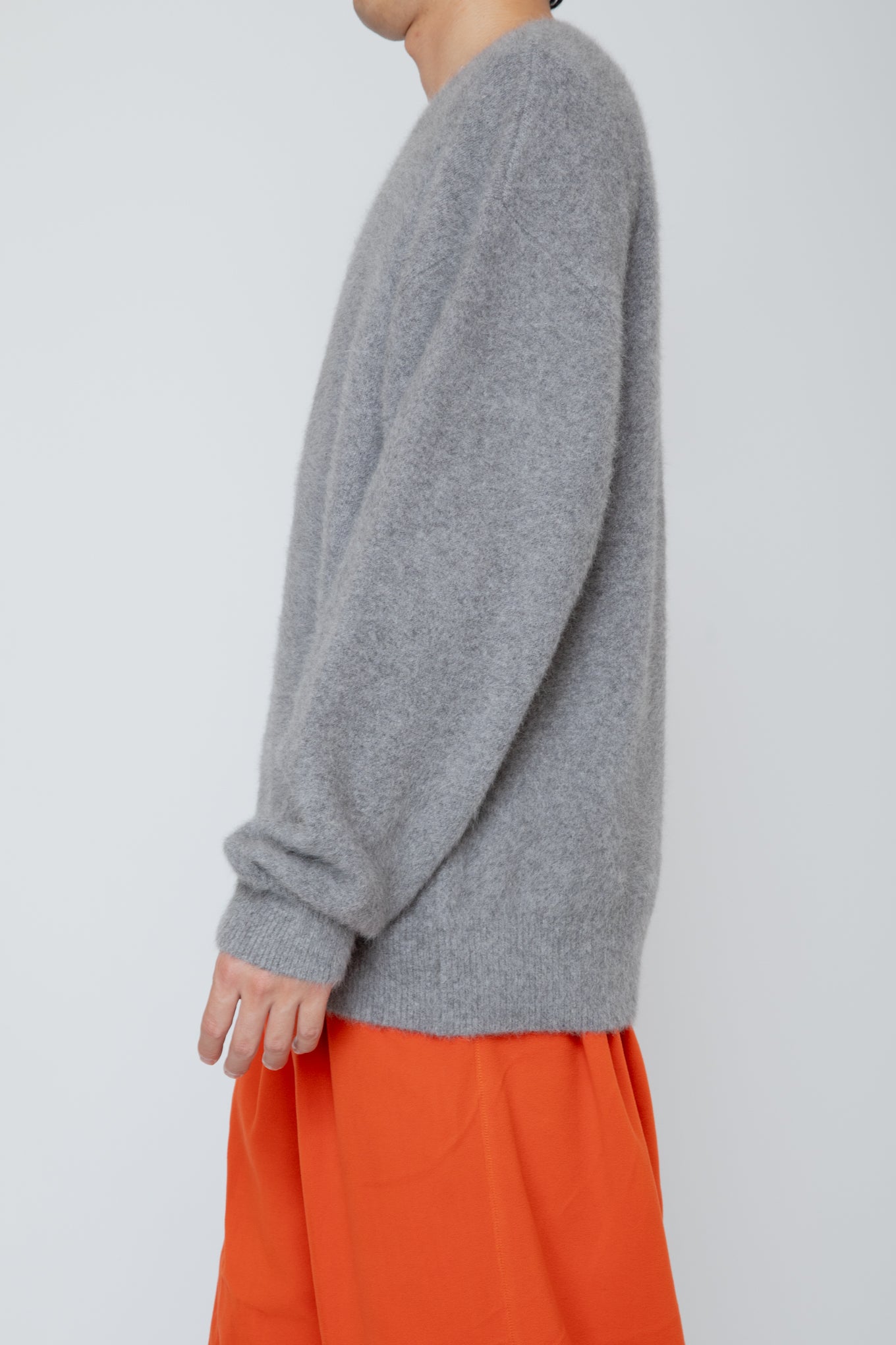FOX CASHMERE CREW NECK SWEATER / GRAY