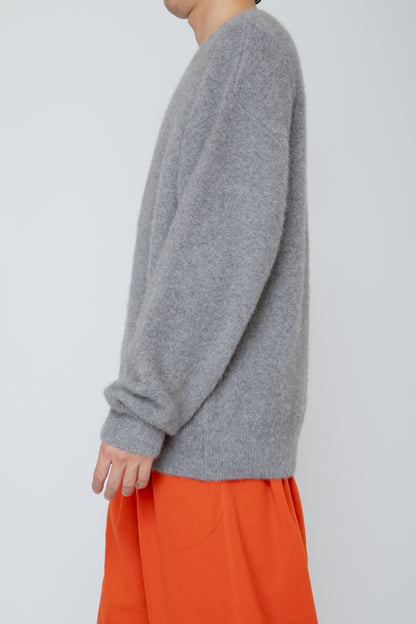 FOX CASHMERE CREW NECK SWEATER / GRAY