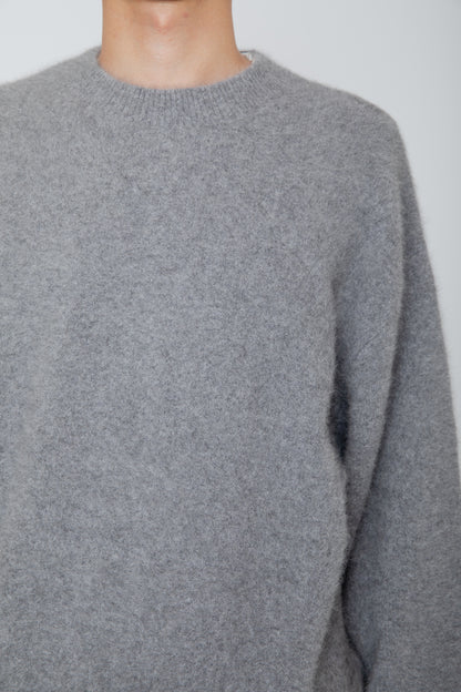 FOX CASHMERE CREW NECK SWEATER / GRAY
