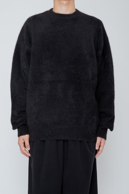 FOX CASHMERE CREW NECK SWEATER / BLACK
