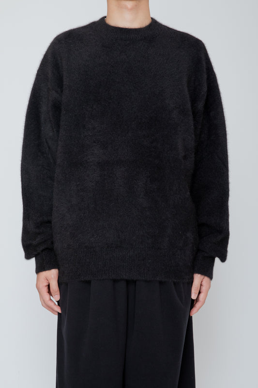 FOX CASHMERE CREW NECK SWEATER / BLACK